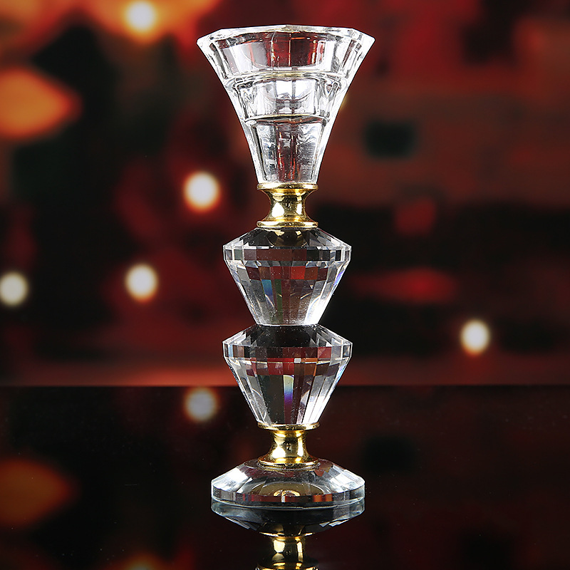Factory Direct Sales Creative Simple And Light Luxury American Style Furnishings Wedding Props Crystal Candlestick Crystal Crafts Ornaments