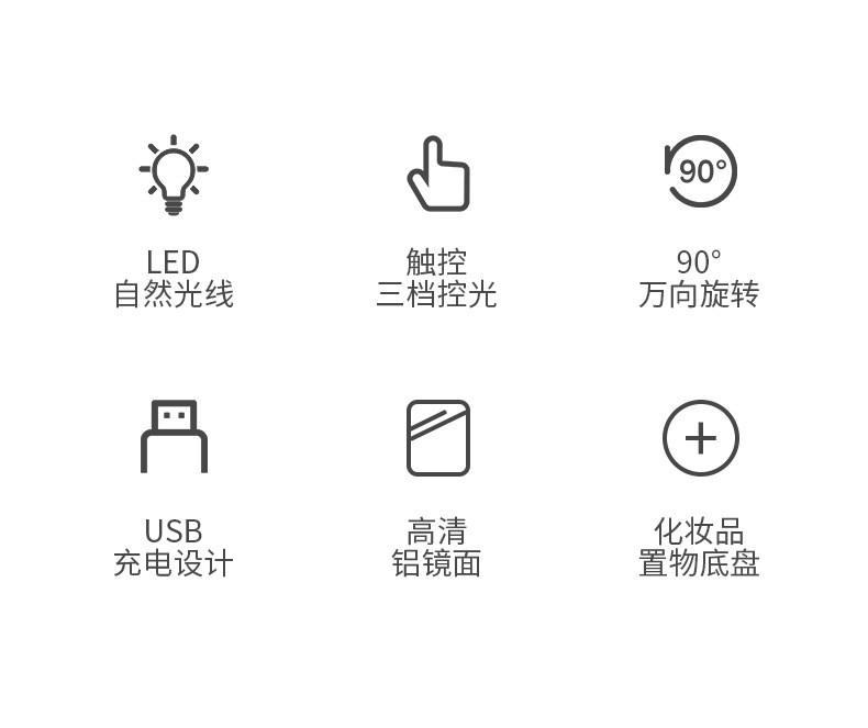Desktop Led Makeup Mirror with Light Smart Dormitory Students Desktop Portable Portable Fill Light Beauty Dressing Mirror Desktop Led Makeup Mirror with Light Smart Dormitory Students Desktop Portable Portable Fill Light Beauty Dressing Mirror