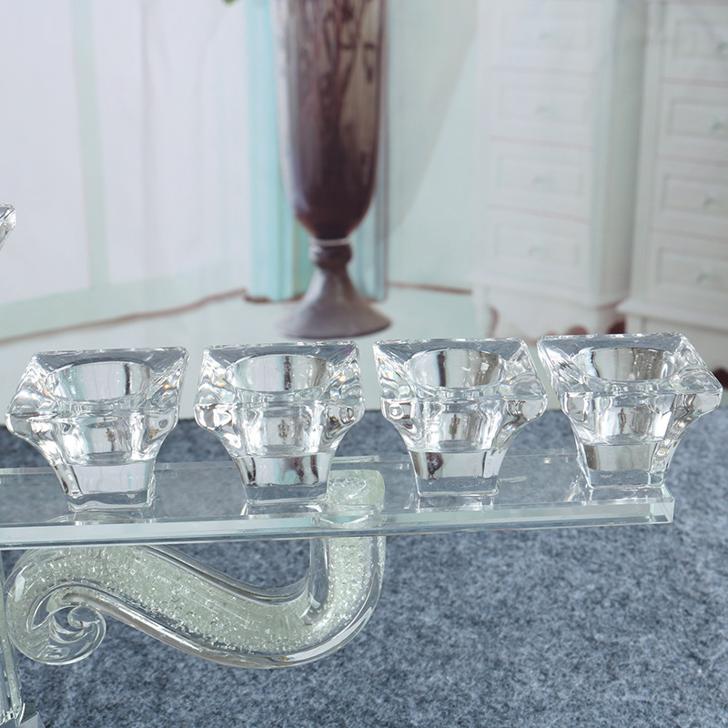 High-End Crystal Candle Holder Ornaments Creative Crystal Crafts Custom Hotel Candlestick Decoration Taobao One Piece Dropshipping
