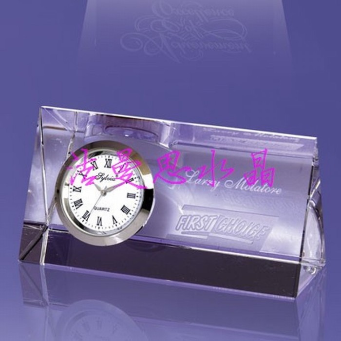 Creative crystal clock K9 crystal gifts crystal crafts set
