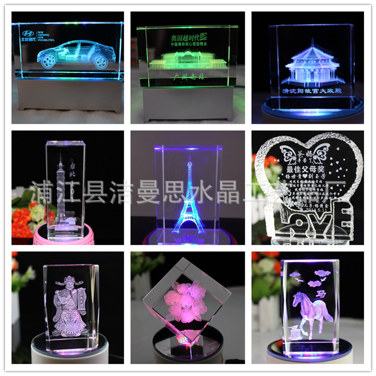 Creative crystal clock K9 crystal gifts crystal crafts set