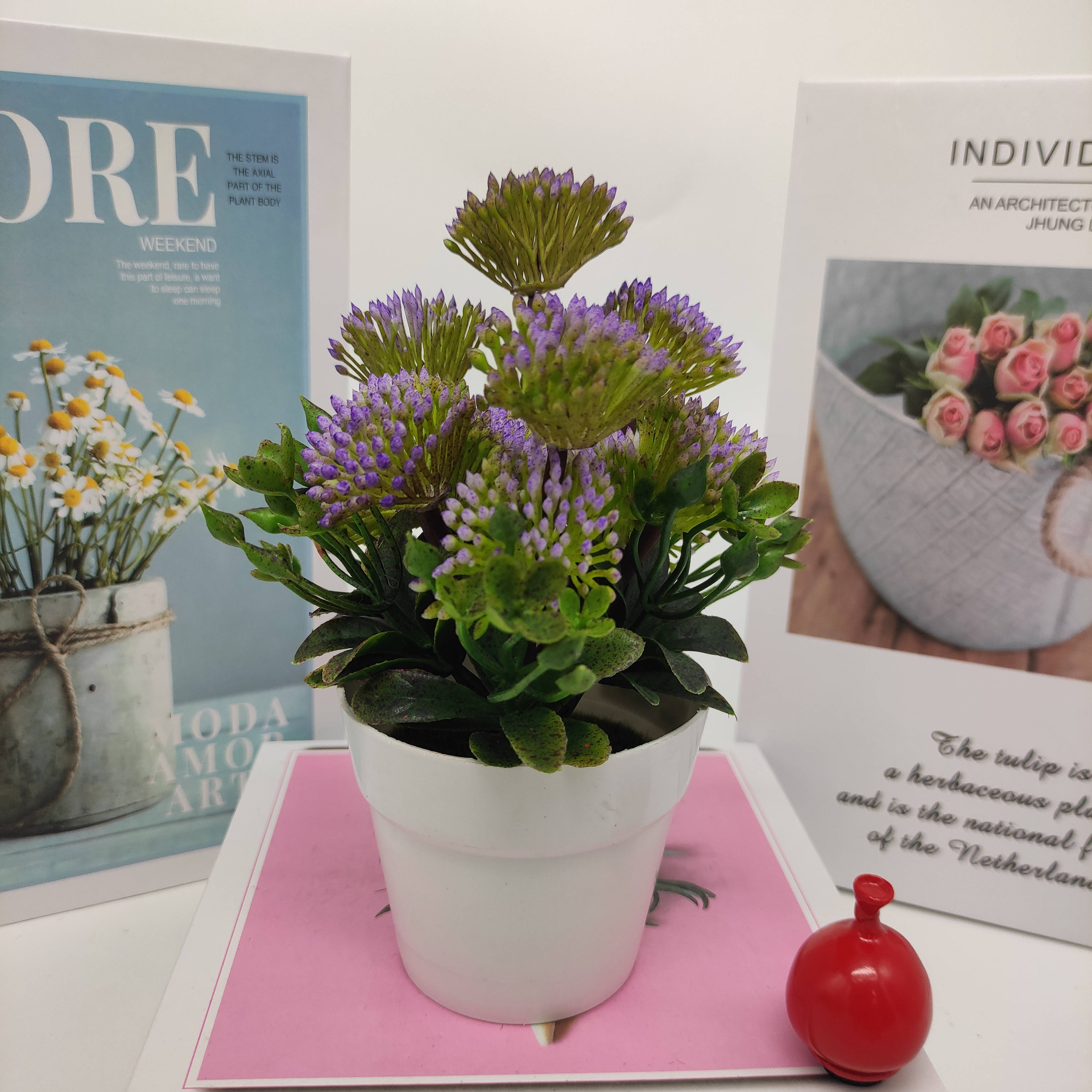 Mini Artificial Bonsai Flower Small Potted Factory Direct Sales Artificial Flower Plant Mini Artificial Bonsai Flower Small Potted Factory Direct Sales Artificial Flower Plant