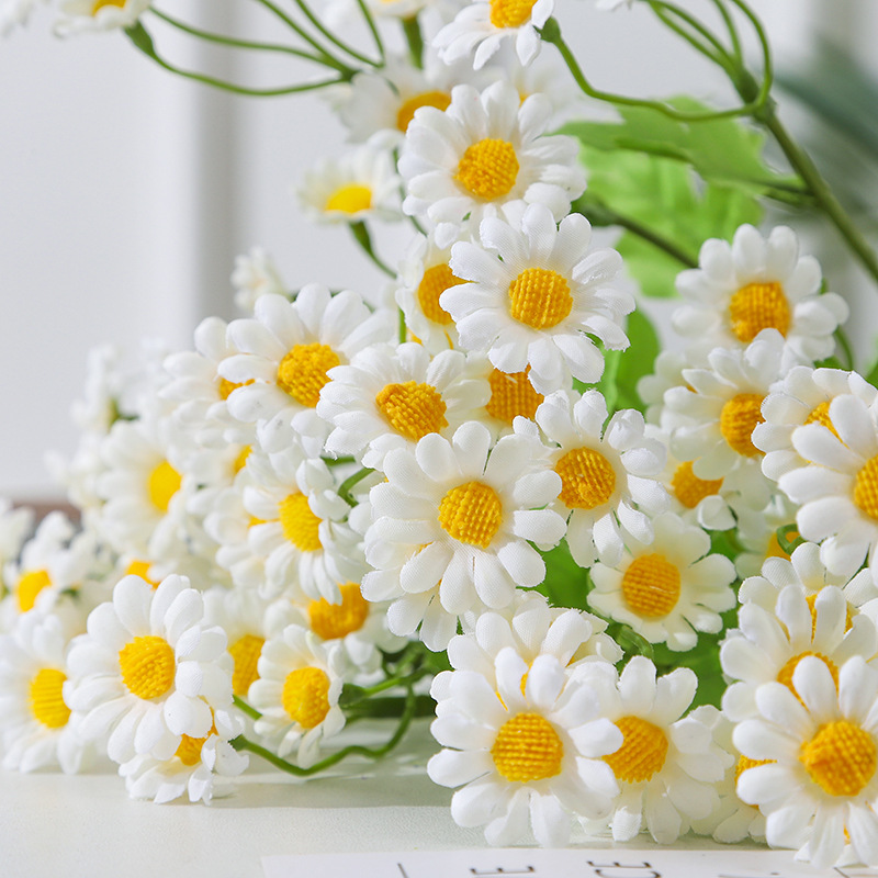 High-End Artificial Flower Spring Chamomile Home Decoration Small Sunflower Pastoral Style Fake Flower Factory Artificial Flowers Wholesale