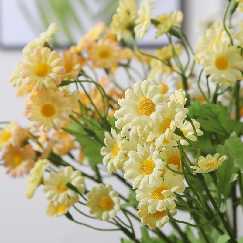 High-End Artificial Flower Spring Chamomile Home Decoration Small Sunflower Pastoral Style Fake Flower Factory Artificial Flowers Wholesale