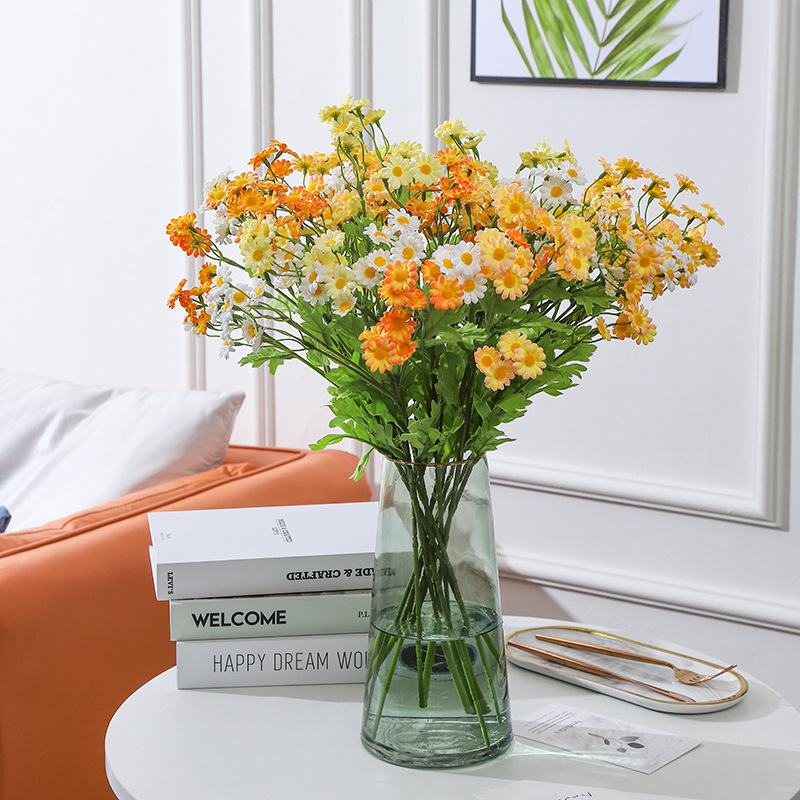 High-End Artificial Flower Spring Chamomile Home Decoration Small Sunflower Pastoral Style Fake Flower Factory Artificial Flowers Wholesale