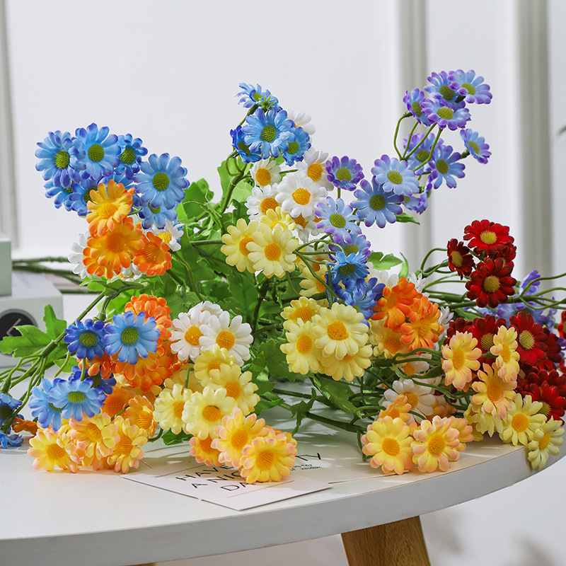 High-End Artificial Flower Spring Chamomile Home Decoration Small Sunflower Pastoral Style Fake Flower Factory Artificial Flowers Wholesale