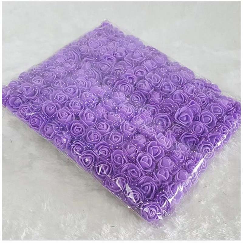 Hot Sale 144 DIY Rose with Yarn PE Rose with Yarn PE Foamflower Bridal Candy Garland Material Artificial Flower
