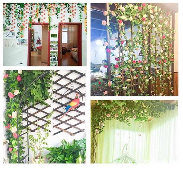 Supermarket decoration decorated hanging ceiling flower vine hair shop dessert shop home indoor TV wall hanging vine flower bar