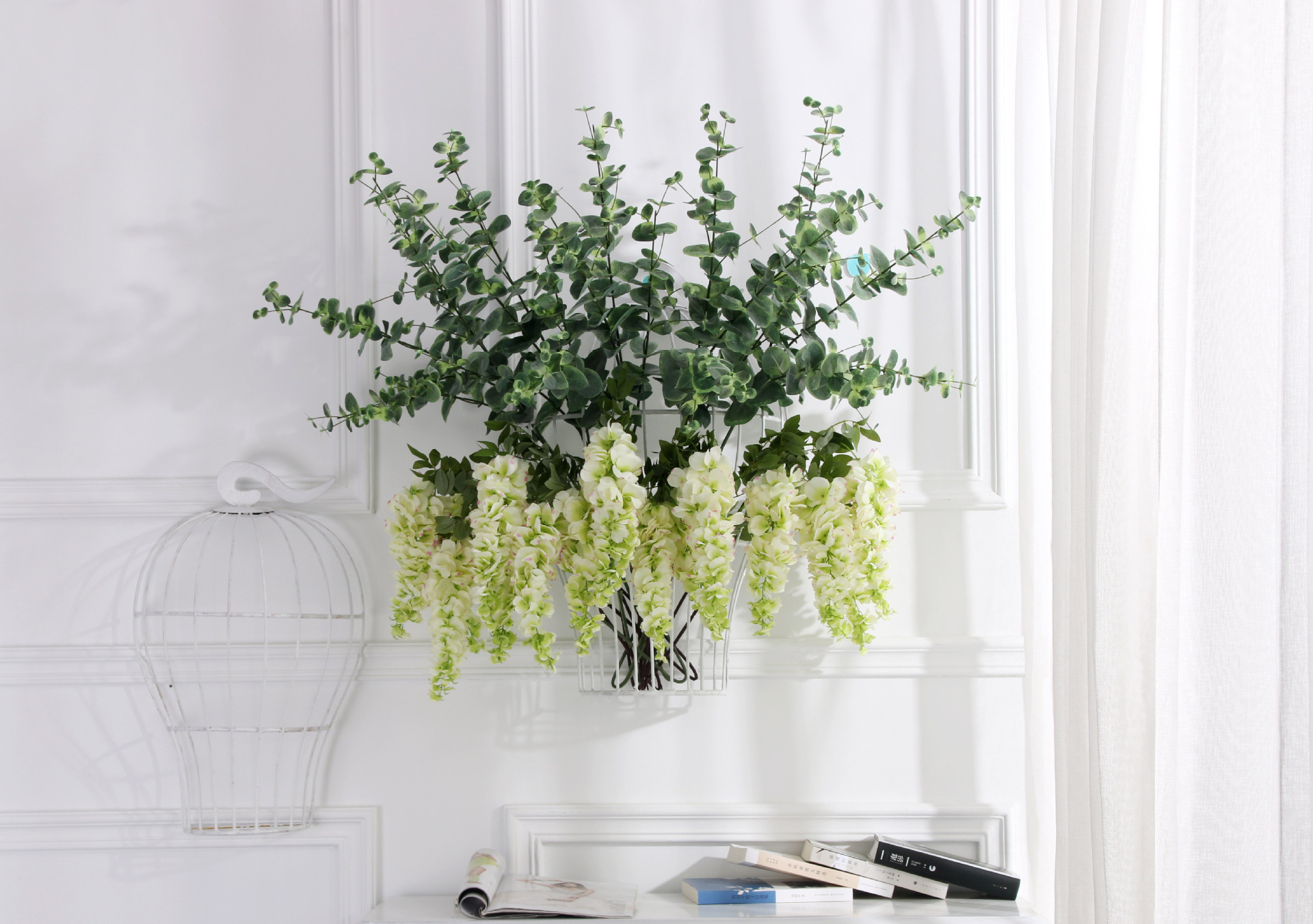 Silk cloth simulation flower bean flower wedding condole ceiling false flower simulation wisteria wholesale
