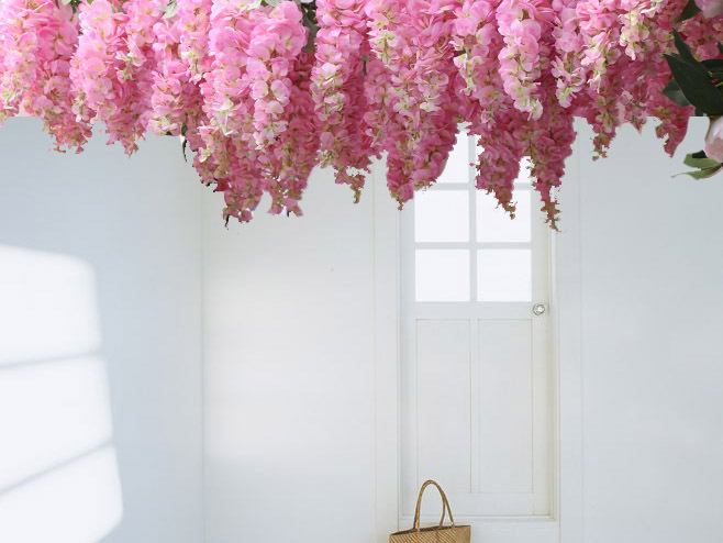 Silk cloth simulation flower bean flower wedding condole ceiling false flower simulation wisteria wholesale