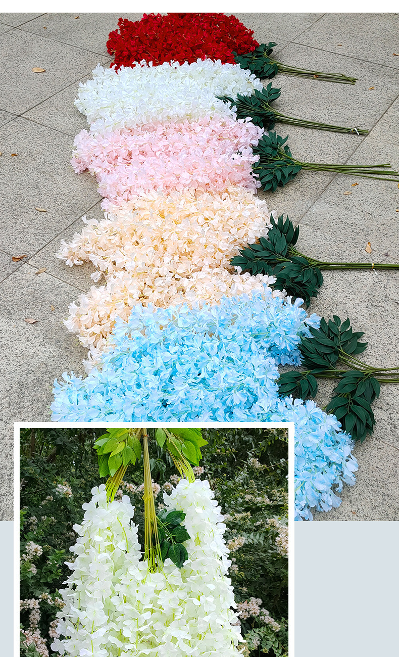 Artificial Wisteria Wisteria Branch Internet Celebrity Corridor Ceiling Wisteria Flower Artificial Flower Plant Wisteria Flower Fake Flower
