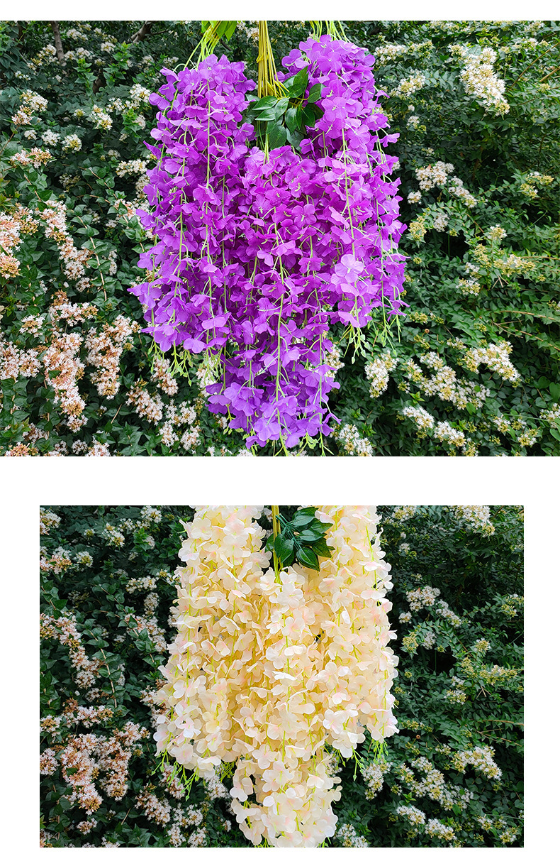 Artificial Wisteria Wisteria Branch Internet Celebrity Corridor Ceiling Wisteria Flower Artificial Flower Plant Wisteria Flower Fake Flower