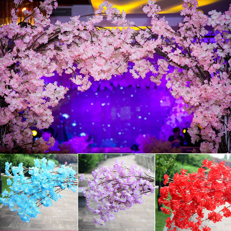 Artificial Flower Cherry Twig Wedding Ceiling Decoration Bouquet Fake Flower Rattan and Vine Plastic Flowers Cherry Tree Manufacturer