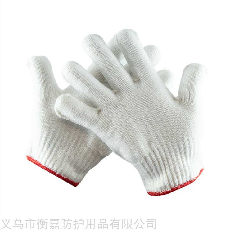 Labor Protection Gloves Nylon Cotton Yarn Cotton Thread Gloves Handling Work Thick Protective Gloves Non-Slip Nylon Thread Gloves Wholesale