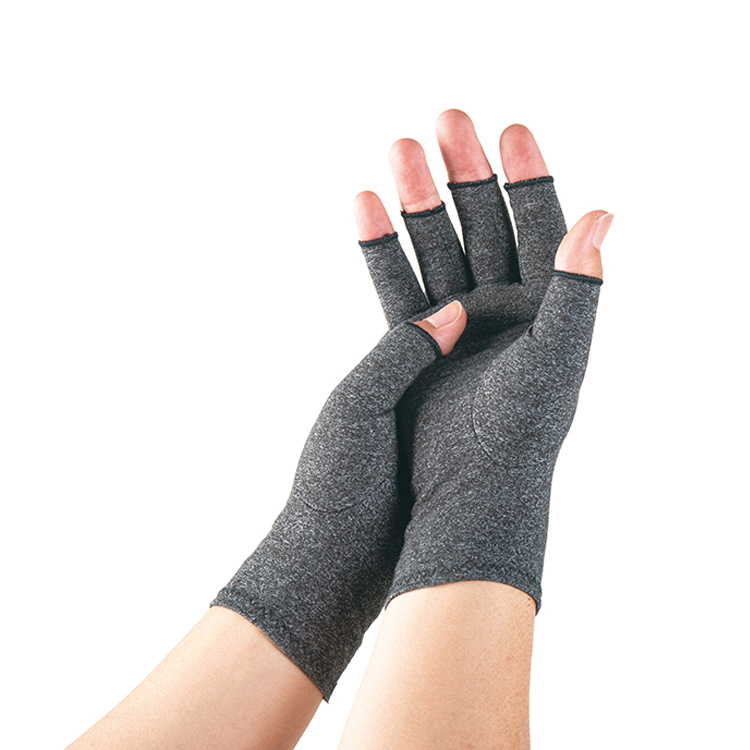 Hemp Gray Half Finger Pressure Gloves Summer Driving Rehabilitation Outdoor Fitness Sports Riding Gloves Foreign Trade