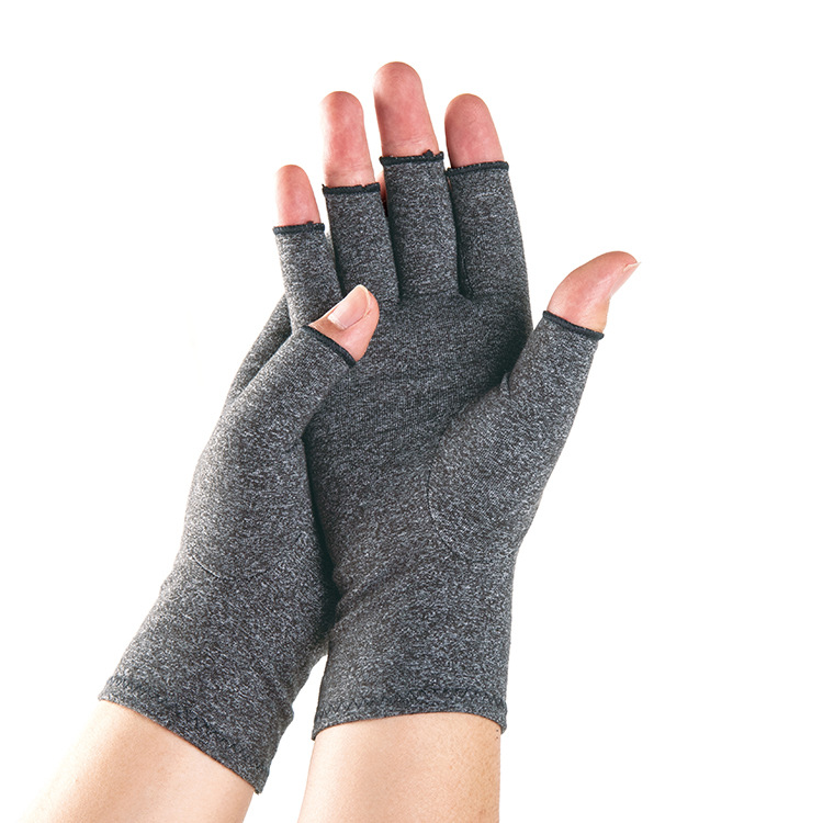 Hemp Gray Half Finger Pressure Gloves Summer Driving Rehabilitation Outdoor Fitness Sports Riding Gloves Foreign Trade