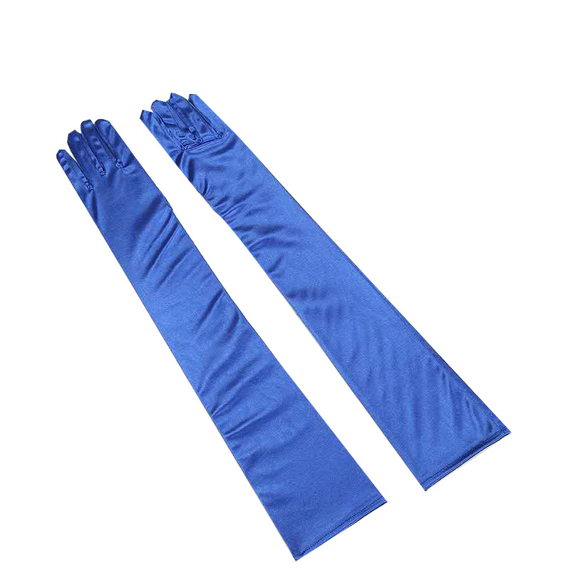 Factory Direct Sales Lengthened Korean Style Thin Type Sunscreen Stretch Satin Bridal Wedding Ceremonial Ball Clothing Accessories Gloves