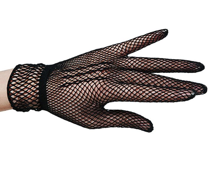 Eyelet gloves femininity wedding dress etiquette shows off black and white gloves for parent-child children Eyelet gloves femininity wedding dress etiquette shows off black and white gloves for parent-child children