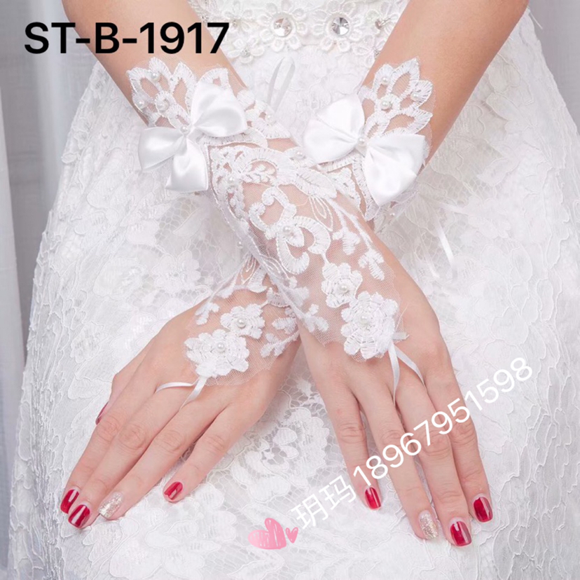 In New studio Bride wedding dress hook finger open finger gloves In New studio Bride wedding dress hook finger open finger gloves