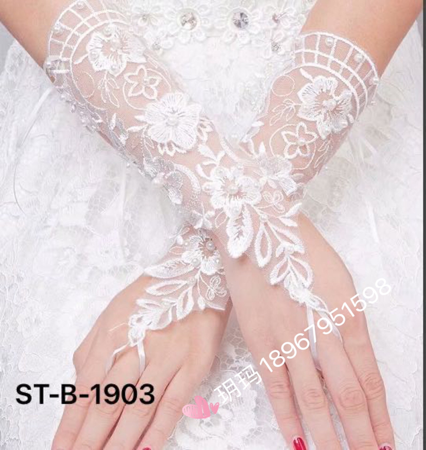 In New studio Bride wedding dress hook finger open finger gloves In New studio Bride wedding dress hook finger open finger gloves