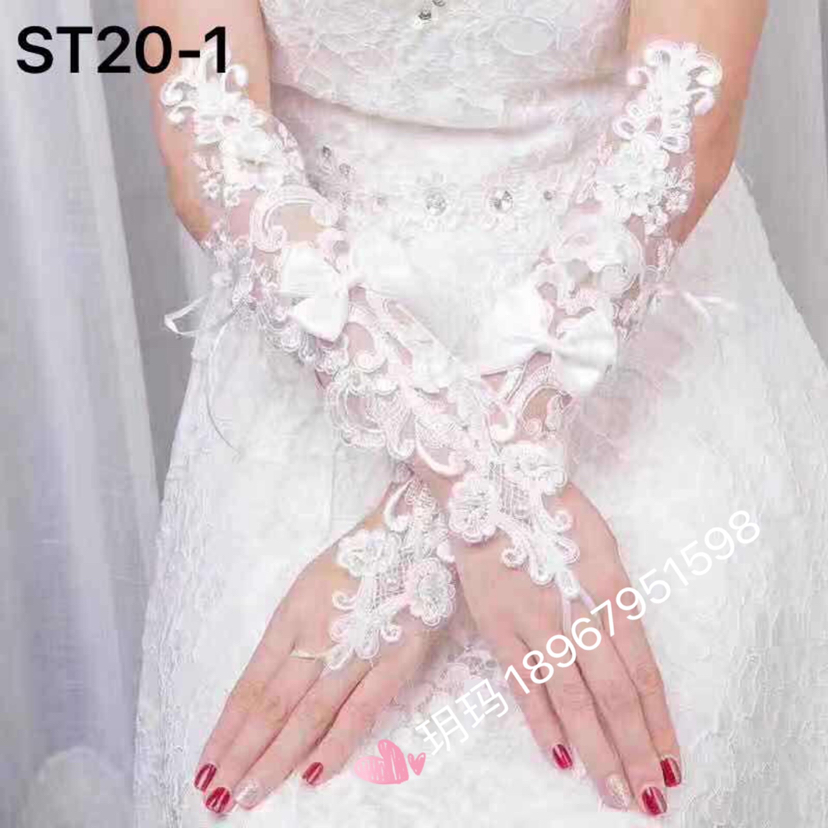 In New studio Bride wedding dress hook finger open finger gloves In New studio Bride wedding dress hook finger open finger gloves