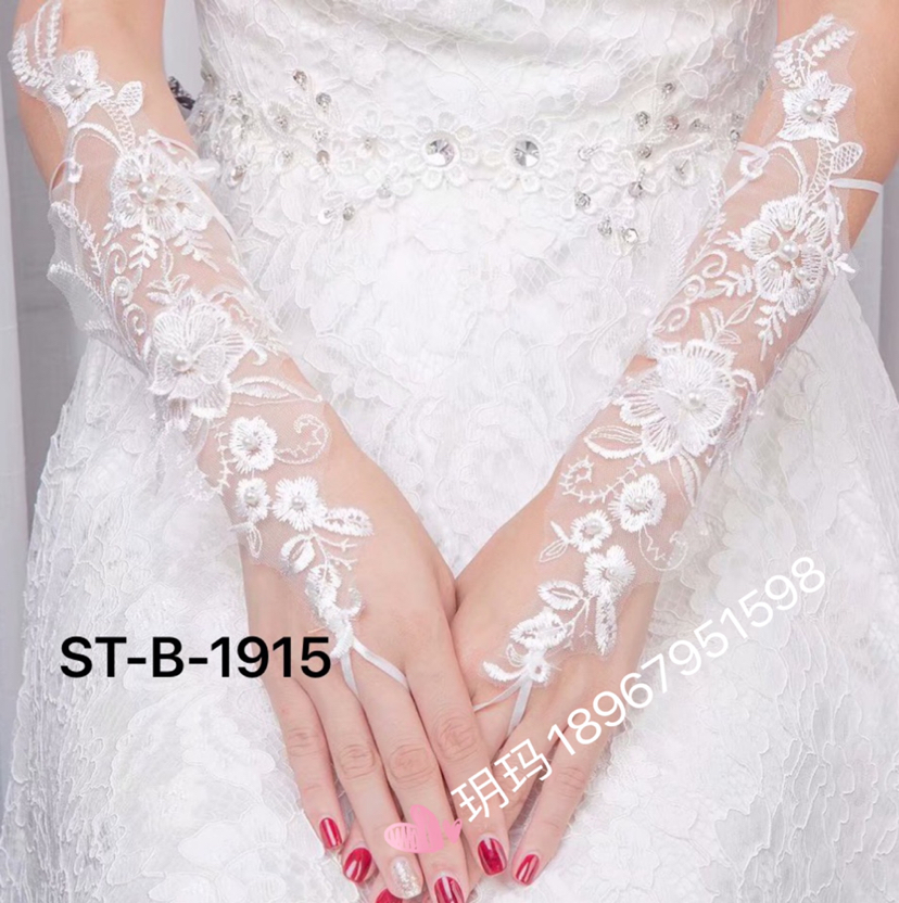 In New studio Bride wedding dress hook finger open finger gloves In New studio Bride wedding dress hook finger open finger gloves