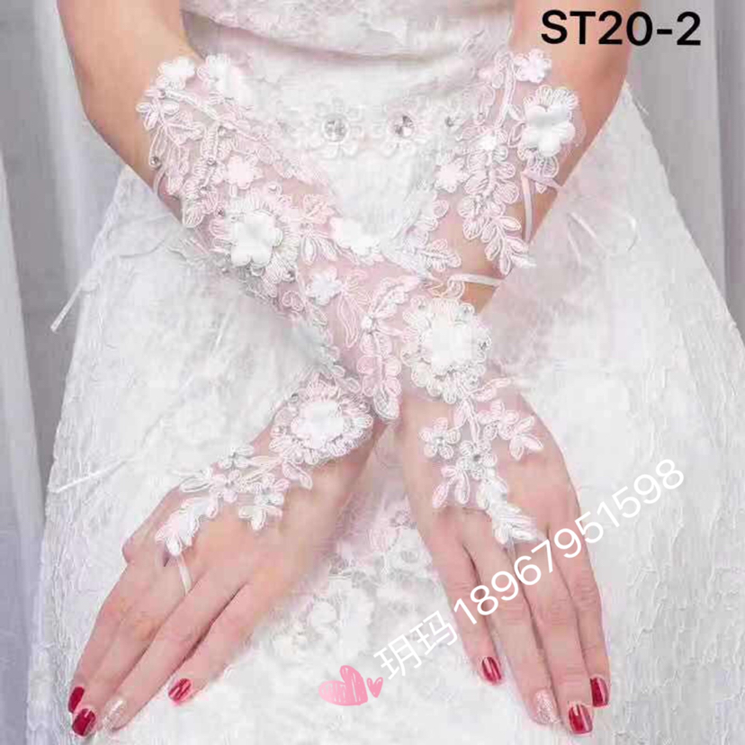 In New studio Bride wedding dress hook finger open finger gloves In New studio Bride wedding dress hook finger open finger gloves