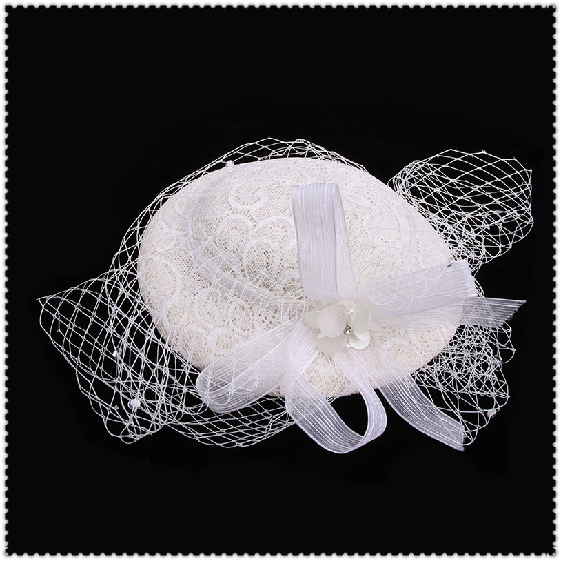 Bridal headdress veil lace butterfly hat hair accessories ball dinner wedding dress accessories