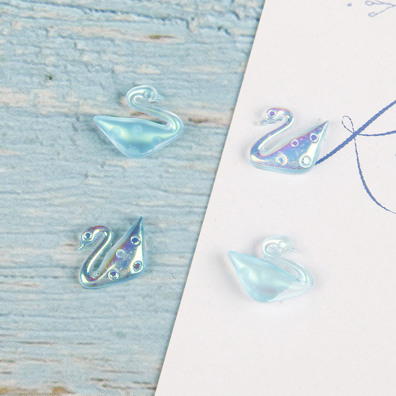 2021 New Swan Manicure Jewelry Flat Bottom Resin Drill DIY Nail Rhinestone Nail Beauty Ornament Factory Wholesale