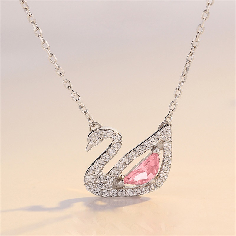 S925 Sterling Silver Rose Gold Little Swan Necklace Female Korean Style Affordable Luxury Style Clavicle Chain Elegant Personality European and American Jewelry S925 Sterling Silver Rose Gold Little Swan Necklace Female Korean Style Affordable Luxury Style Clavicle Chain Elegant Personality European and American Jewelry