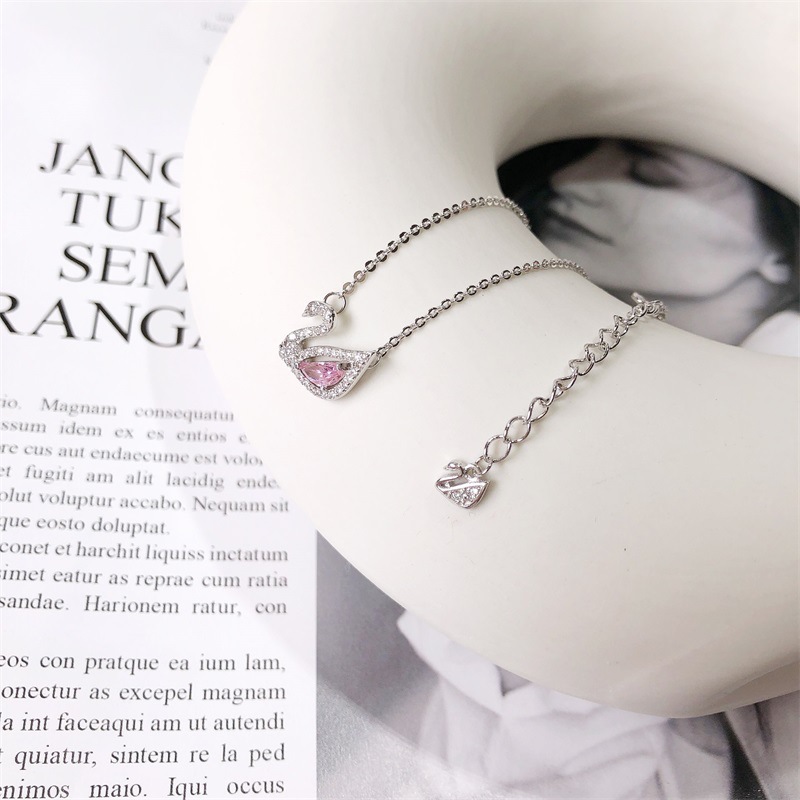 S925 Sterling Silver Rose Gold Little Swan Necklace Female Korean Style Affordable Luxury Style Clavicle Chain Elegant Personality European and American Jewelry S925 Sterling Silver Rose Gold Little Swan Necklace Female Korean Style Affordable Luxury Style Clavicle Chain Elegant Personality European and American Jewelry