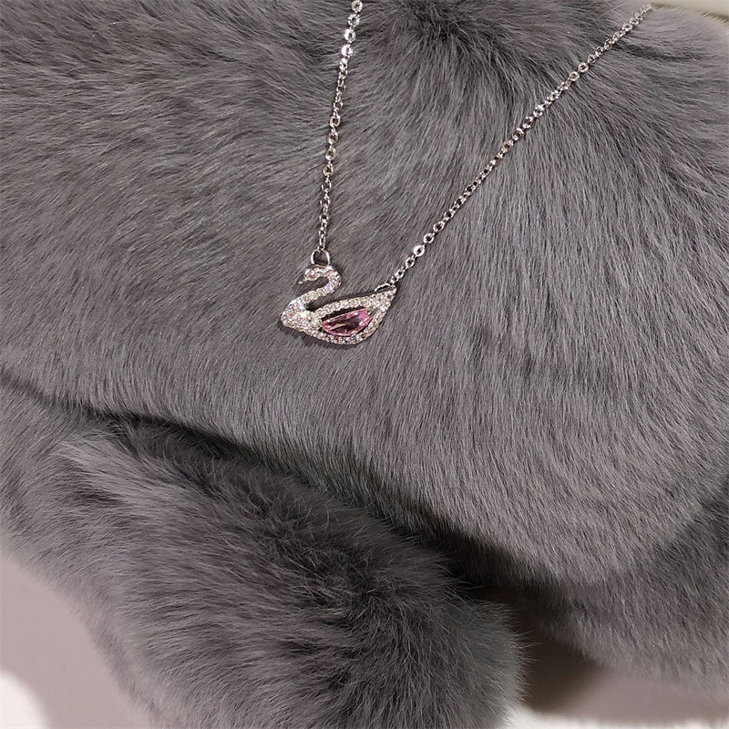 S925 Sterling Silver Rose Gold Little Swan Necklace Female Korean Style Affordable Luxury Style Clavicle Chain Elegant Personality European and American Jewelry S925 Sterling Silver Rose Gold Little Swan Necklace Female Korean Style Affordable Luxury Style Clavicle Chain Elegant Personality European and American Jewelry
