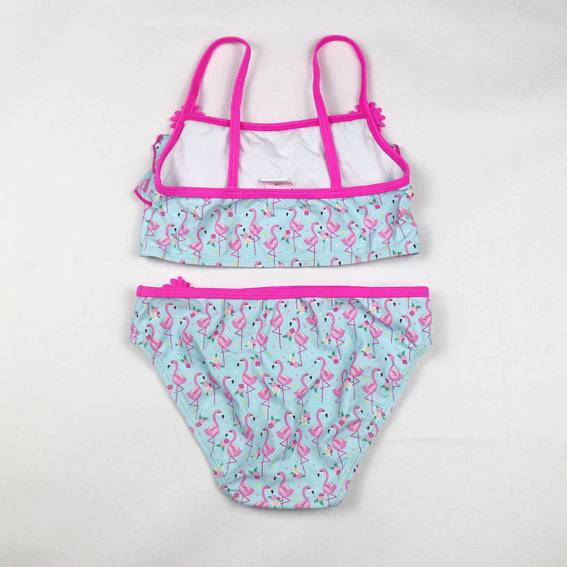Cake Layer Children&#039;s Swimwear Bikini Girls&#039; Two-Piece Swimsuit European and American Foreign Trade Swan Cloth Swimsuit