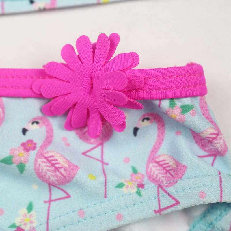 Cake Layer Children&#039;s Swimwear Bikini Girls&#039; Two-Piece Swimsuit European and American Foreign Trade Swan Cloth Swimsuit