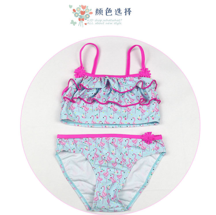 Cake Layer Children's Swimwear Bikini Girls' Two-Piece Swimsuit European and American Foreign Trade Swan Cloth Swimsuit Cake Layer Children's Swimwear Bikini Girls' Two-Piece Swimsuit European and American Foreign Trade Swan Cloth Swimsuit
