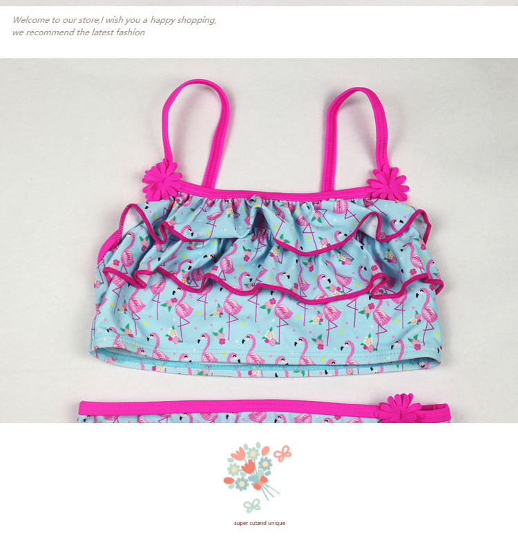 Cake Layer Children's Swimwear Bikini Girls' Two-Piece Swimsuit European and American Foreign Trade Swan Cloth Swimsuit Cake Layer Children's Swimwear Bikini Girls' Two-Piece Swimsuit European and American Foreign Trade Swan Cloth Swimsuit