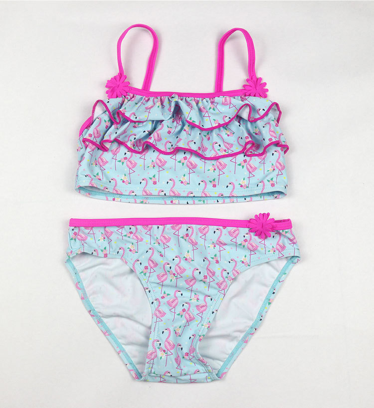 Cake Layer Children's Swimwear Bikini Girls' Two-Piece Swimsuit European and American Foreign Trade Swan Cloth Swimsuit Cake Layer Children's Swimwear Bikini Girls' Two-Piece Swimsuit European and American Foreign Trade Swan Cloth Swimsuit