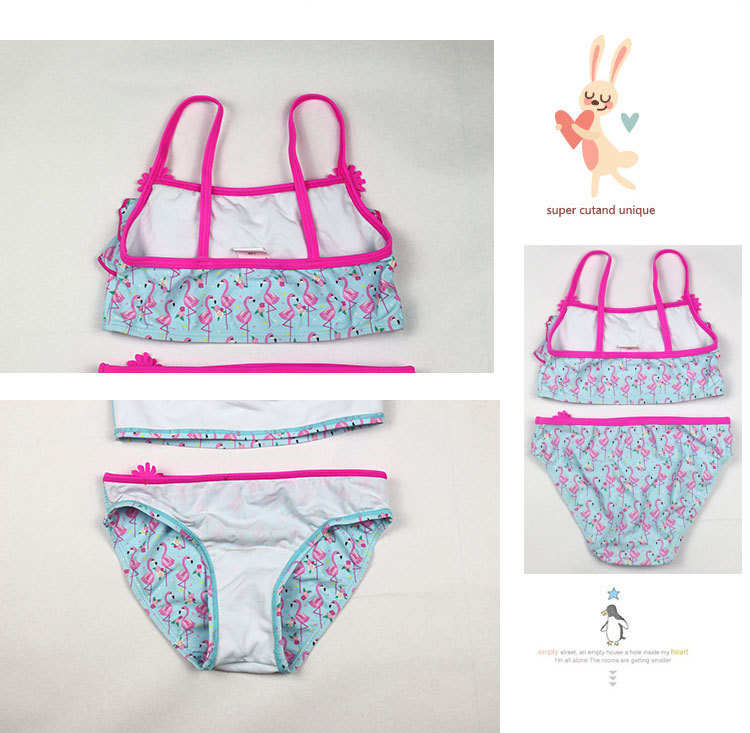 Cake Layer Children's Swimwear Bikini Girls' Two-Piece Swimsuit European and American Foreign Trade Swan Cloth Swimsuit Cake Layer Children's Swimwear Bikini Girls' Two-Piece Swimsuit European and American Foreign Trade Swan Cloth Swimsuit