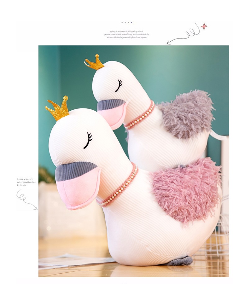 Creative new crown Fantasy Swan plush toy doll, children sleeping dolls as gifts for friends Creative new crown Fantasy Swan plush toy doll, children sleeping dolls as gifts for friends