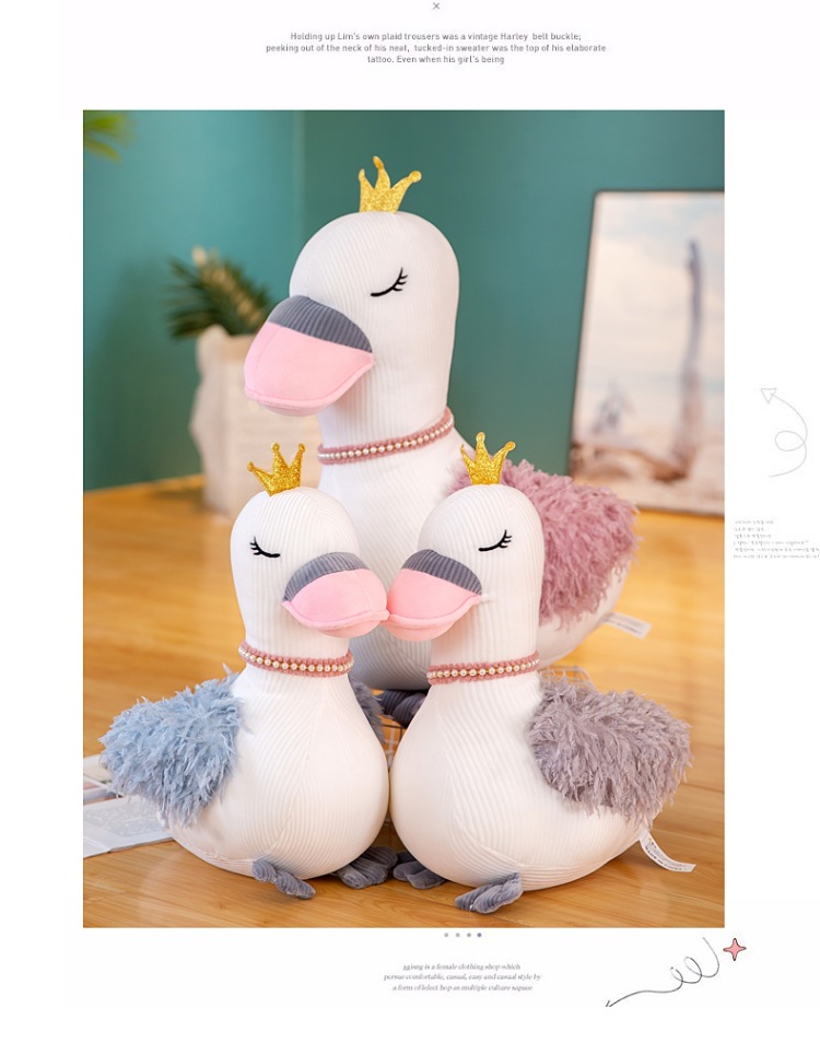 Creative new crown Fantasy Swan plush toy doll, children sleeping dolls as gifts for friends Creative new crown Fantasy Swan plush toy doll, children sleeping dolls as gifts for friends
