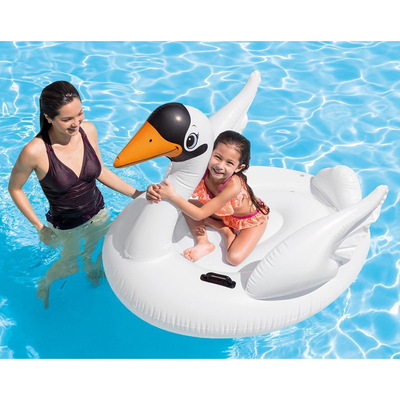 INTX Summer Inflatable Creative Swan Floating Mat Swimming Pool Seaside Floating Bed Mount Children&#039;s Water Toys 56287