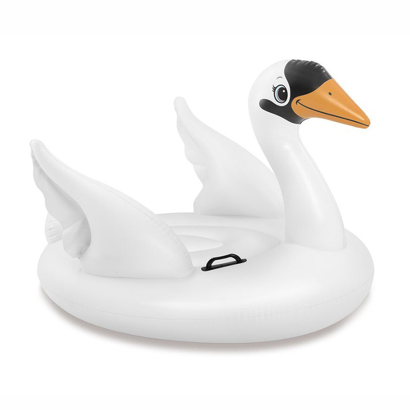 INTX Summer Inflatable Creative Swan Floating Mat Swimming Pool Seaside Floating Bed Mount Children's Water Toys 56287