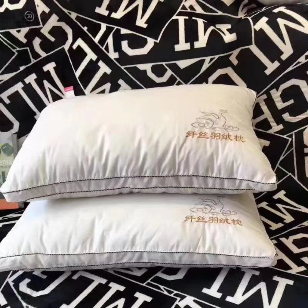 Cotton Twill High-Count and High-Density Swan Embroidery Pillow Inner Wholesale