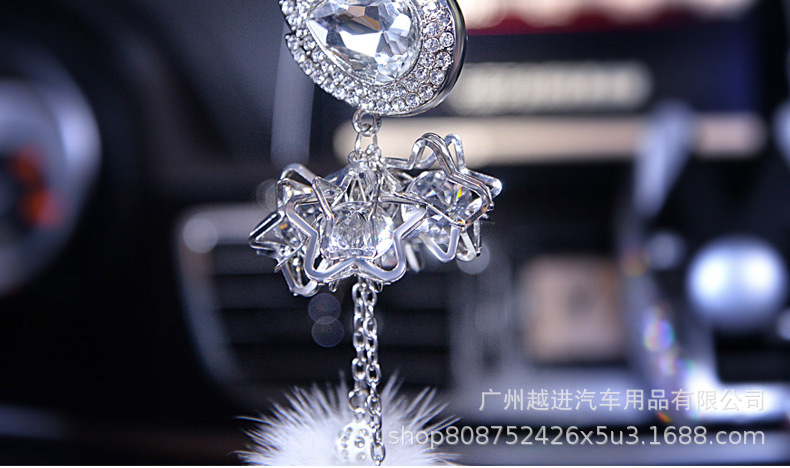 Crystal Swan HighGrade Mink Cute Women's Car Rearview Mirror Car Interior Hanging Accessories Car Pendant Ornaments