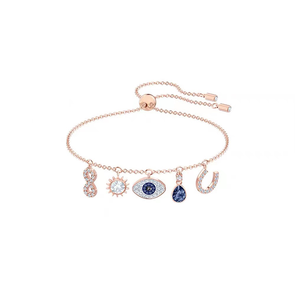 Polo Element Bracelet Fashion Swan Racket Pulsatile Heart Bow Bracelet Devil&#039;s Eye Crystal