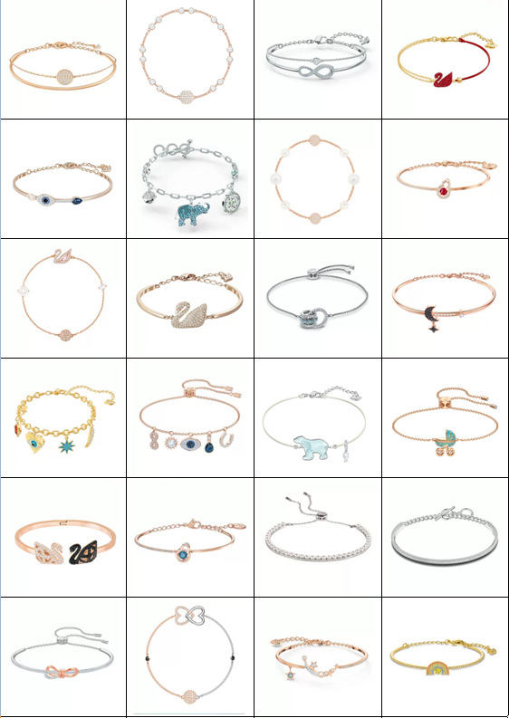 Polo Element Bracelet Fashion Swan Racket Pulsatile Heart Bow Bracelet Devil's Eye Crystal