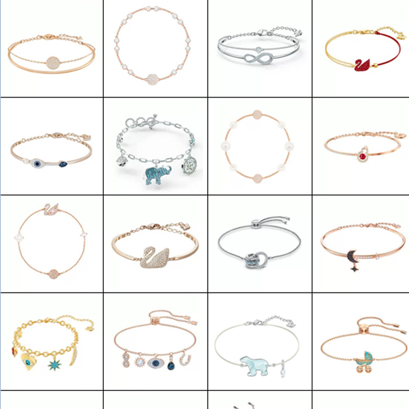 Polo Element Bracelet Fashion Swan Racket Pulsatile Heart Bow Bracelet Devil&#039;s Eye Crystal