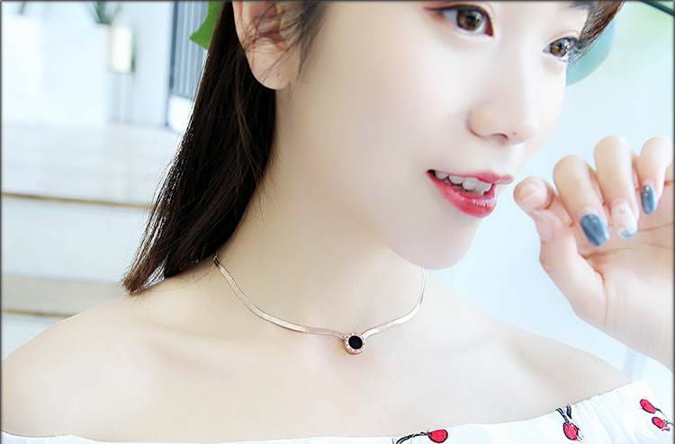 Japanese and Korean Style Ornament TikTok Same Style Internet Celebrity Four-Leaf Clover Pendant Titanium Steel Necklace Female Swan Clavicle Chain Letter Necklace