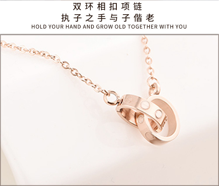 Japanese and Korean Style Ornament TikTok Same Style Internet Celebrity Four-Leaf Clover Pendant Titanium Steel Necklace Female Swan Clavicle Chain Letter Necklace