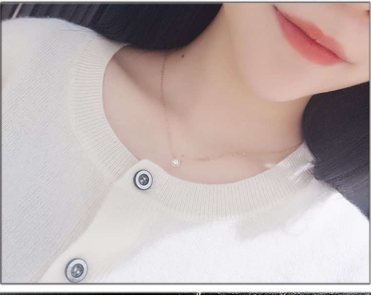 Japanese and Korean Style Ornament TikTok Same Style Internet Celebrity Four-Leaf Clover Pendant Titanium Steel Necklace Female Swan Clavicle Chain Letter Necklace